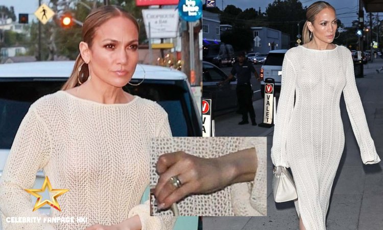 Jennifer Lopez ainda tem seu anel de casamento enquanto ela modela saudamente vestido para jantar fora ... em meio a alegações de que "divórcio é iminente" com Ben Affleck