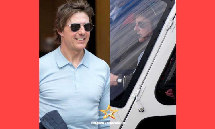 Tom Cruise voa de helicóptero para Oxford para uma viagem rápida de um dia