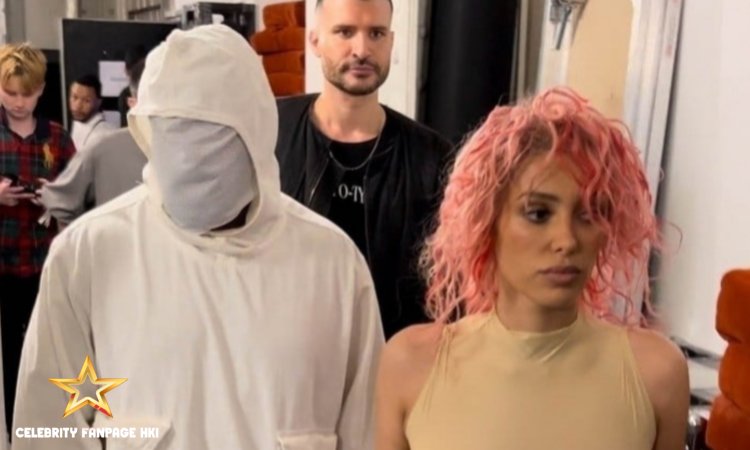 Kanye West fica completamente coberto como esposa Bianca Censori ostenta cabelo rosa para protótipo de desfile de moda em Paris