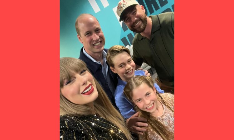 Taylor Swift compartilha a primeira foto com Travis Kelce no Instagram junto com o príncipe William e crianças!