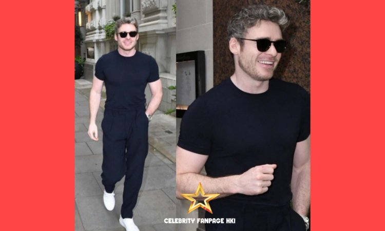 Richard Madden sorri durante um raro dia em Londres