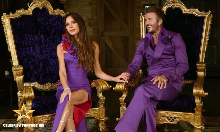 Victoria & David Beckham re-Wear ícones de casamento roxos está no 25o aniversário