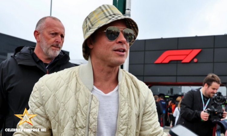 Brad Pitt parece legal em Burberry enquanto participa do Grande Prêmio Britânico de F1 2024