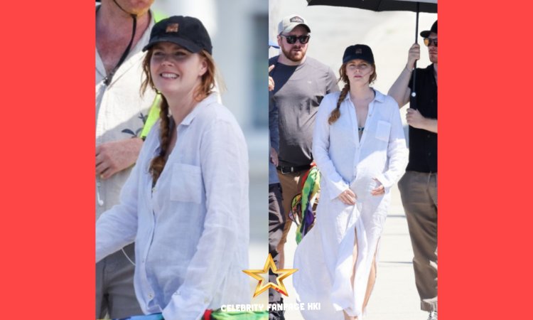 Amy Adams passa o dia filmando cenas para 'At the Sea' em Plymouth