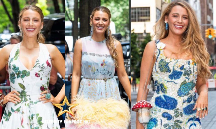 Blake Lively veste três vestidos florais para o dia da imprensa "Está com a gente"!