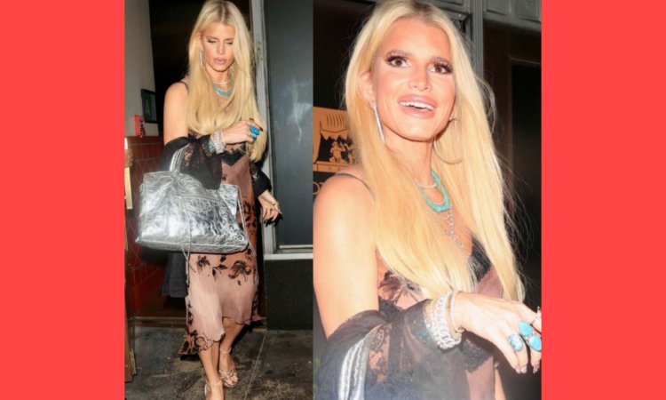 Jessica Simpson sorri durante o tom com amigos depois de criticar a especulação que ela está bebendo novamente