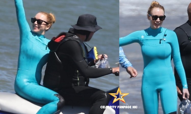 Lindsay Lohan chega às cenas de Water to Film para 'Freakier Friday' em Malibu