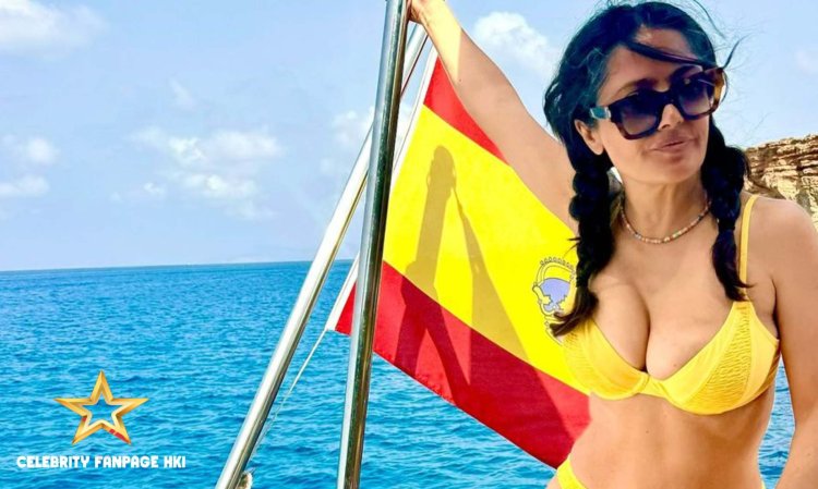 Salma Hayek Flaunts 'Cabelo branco' em novos biquíni fotos em férias em Ibiza