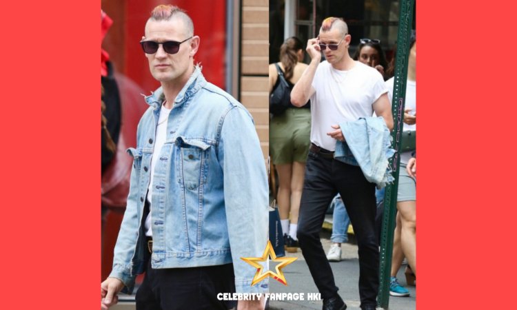 Matt Smith parece irreconhecível com moicano colorido para o novo filme 'Caught Stealing' em Nova York