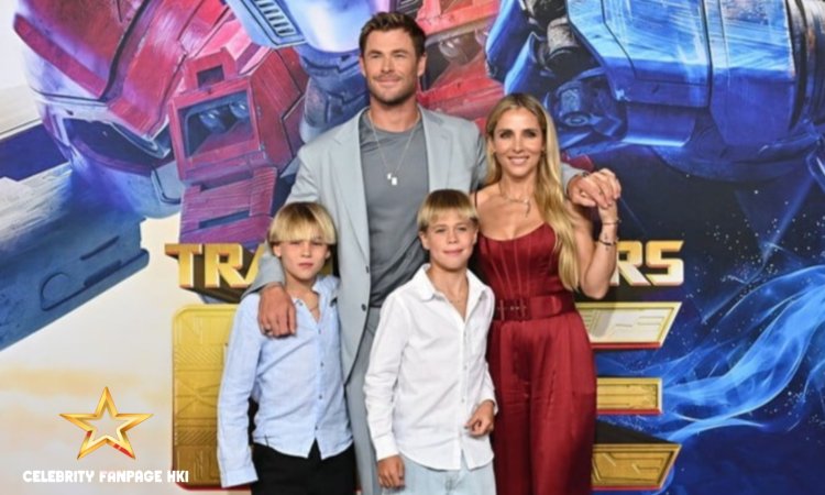 Filhos gêmeos de Chris Hemsworth e sua esposa Elsa se juntam a ele na estreia australiana de 'Transformers One'