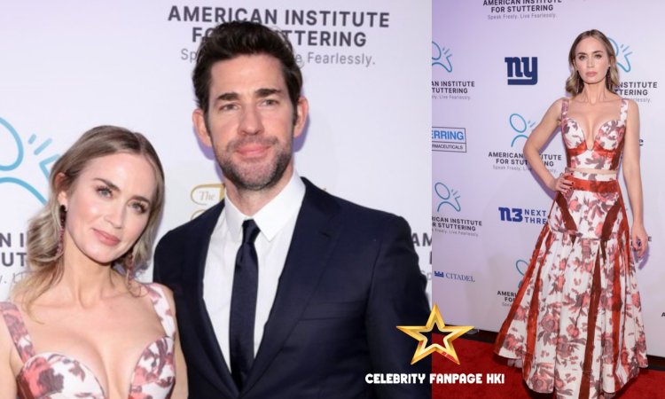 Emily Blunt recebe apoio do marido John Krasinski na Gala do Instituto Americano para Gagueira 2024