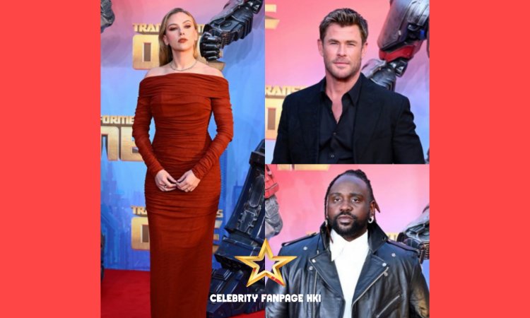 Scarlett Johansson junta-se a Chris Hemsworth e Brian Tyree Henry na estreia de Transformers One em Londres