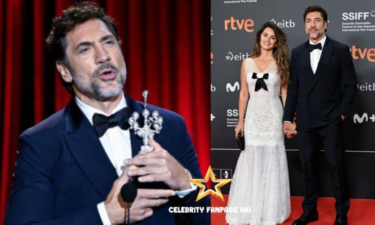 Javier Bardem diz que coisas mais doces sobre a esposa Penélope Cruz, ao mesmo tempo em que aceitam o prêmio no Festival de Cinema de San Sebastian