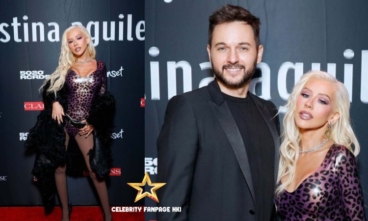 Christina Aguilera comemora 25º aniversário do álbum de estreia em festa em Los Angeles com o parceiro Matthew Rutler