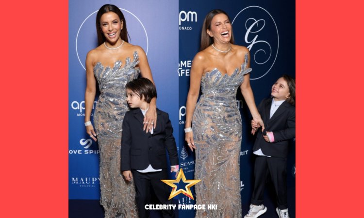 Eva Longoria traz o filho Santiago, 6, para a Global Gift Gala