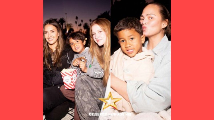 Jessica Alba e Chrissy Teigen levam seus filhos a triagem de 'coralina' durante a temporada de Spooky