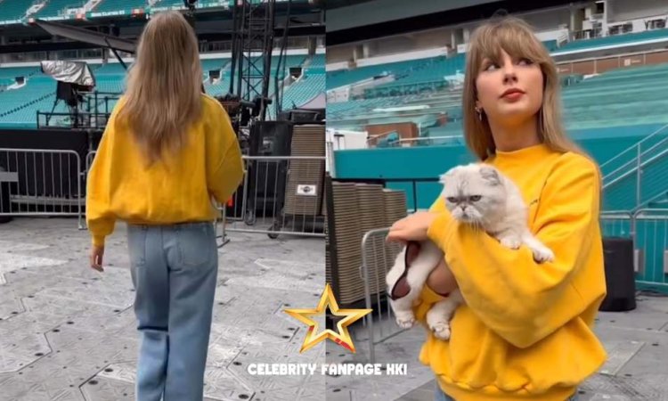 Veja o look exato de Taylor Swift no vídeo dela no estádio de Miami, incluindo sua calça jeans, que já está em pré-venda!