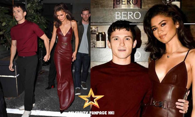 Zendaya parece incrível em vestido de couro de Borgonha enquanto apoia Tom Holland em seu lançamento de linha de cerveja não alcoólica