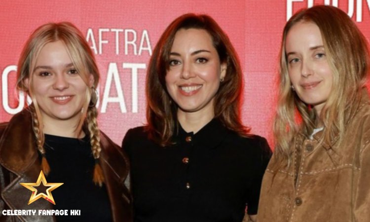 Aubrey Plaza se reúne com Maisy Stella e Megan Park para o evento de imprensa de 'My Old Ass' em Nova York