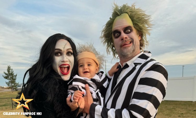 Josh Duhamel & Audra Mari celebram o primeiro Halloween do Filho Shepherd com trajes 'Beetlejuice'