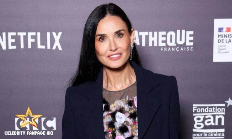 Demi Moore vai bonita em florais para estreia de “The Substance” em Paris