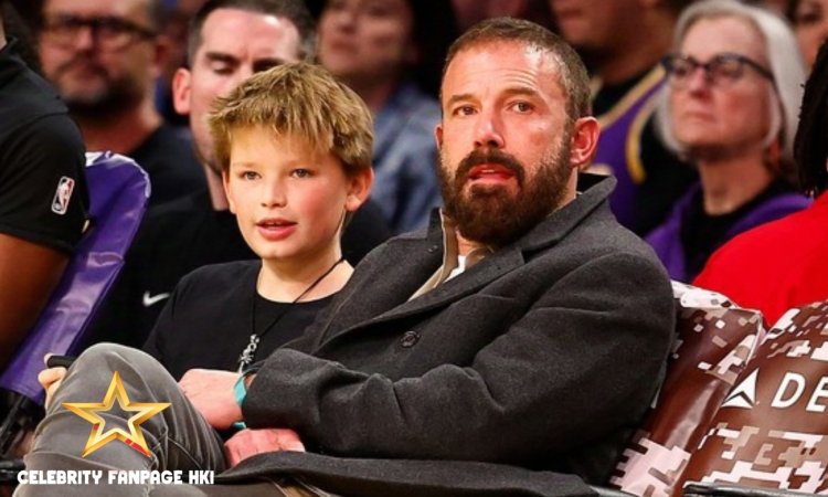 Ben Affleck senta-se ao lado da corte com o filho Samuel em Los Angeles Jogo dos Lakers!