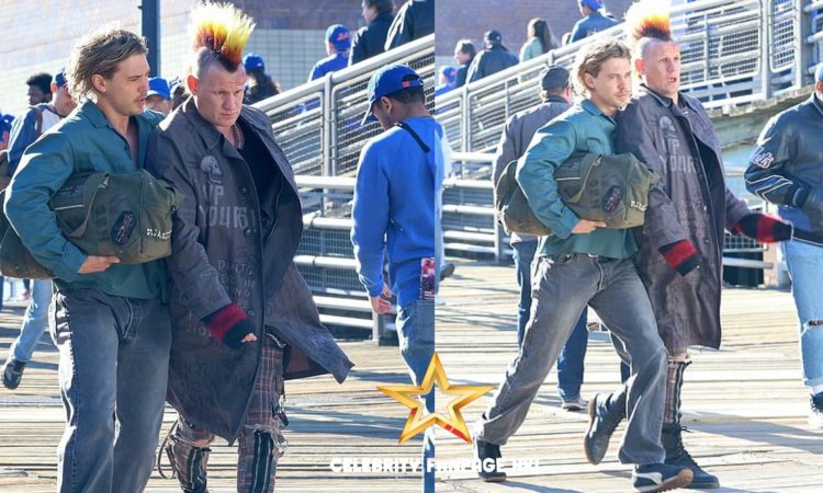 Austin Butler e Matt Smith pegam um trem para o Queens com os fãs do New York Mets no set de Caught Stealing