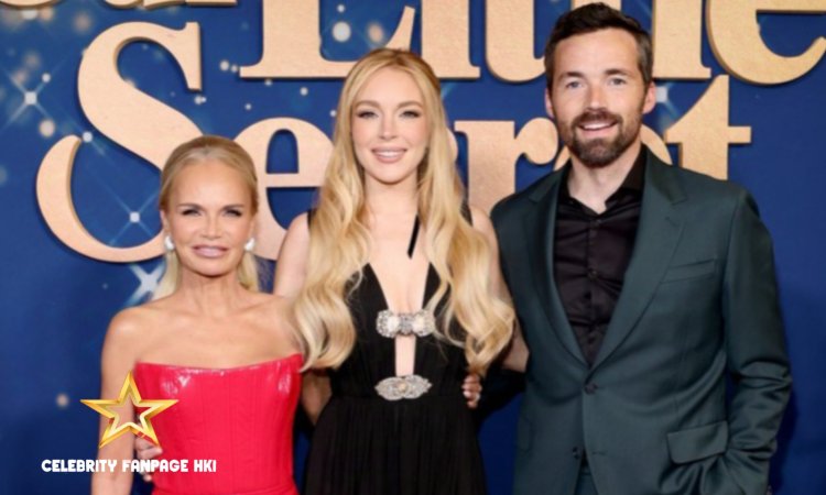 Lindsay Lohan arrasa com vestido transparente na estreia de 'Our Little Secret' ao lado de Kristin Chenoweth e Ian Harding