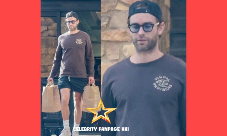 Chace Crawford usa shorts curtos enquanto faz compras no supermercado