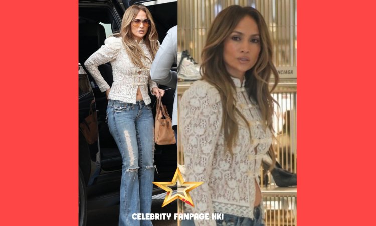 Jennifer Lopez Pares Branco Lace Top com Saltos de Plataforma Enquanto Compras em Beverly Hills