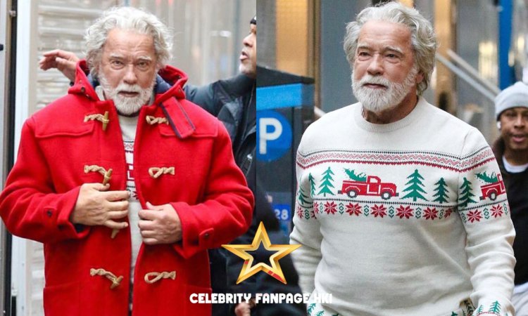 Arnold Schwarzenegger está quase irreconhecível vestido de Papai Noel para novo filme