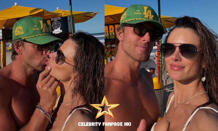 Alessandra Ambrosio compartilha um beijo doce com o novo namorado Buck Palmer enquanto eles aproveitam o sol no Brasil