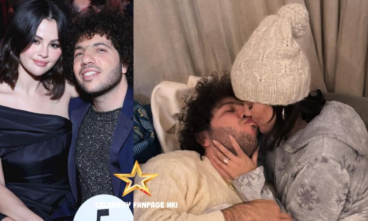 Selena Gomez e Benny Blanco Compartilham um Beijo Festivo (e Vaporoso) para as Festas