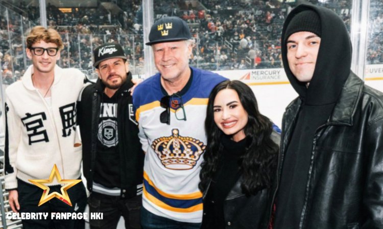 Demi Lovato Reúne-se com Will Ferrell em LA Kings Hockey Game With Fiancé Jutes