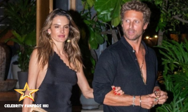 Alessandra Ambrosio e o namorado Buck Palmer combinam de preto para um encontro no Rio