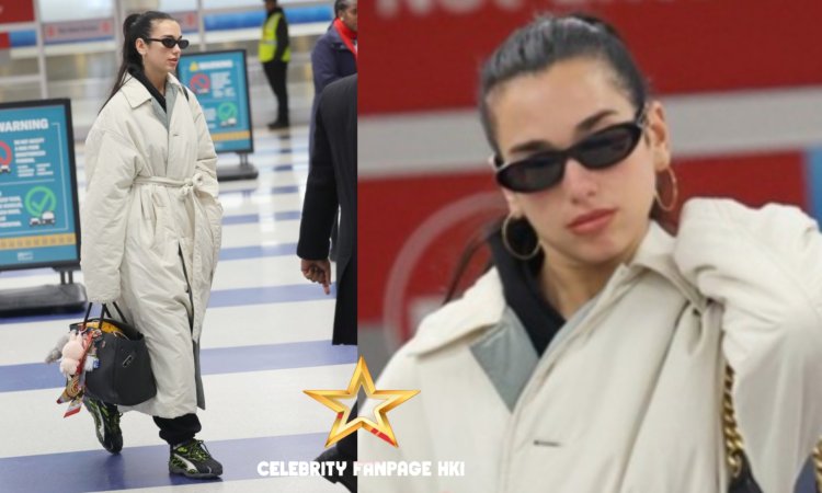 Dua Lipa chega ao aeroporto de Nova York em meio a rumores de noivado