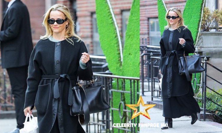 Reese Witherspoon exibe uma figura elegante em preto durante uma viagem de compras na cidade de Nova York