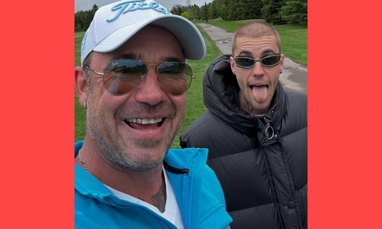 Justin Bieber Foto rara com meu pai... Vença-o no golfe!!!