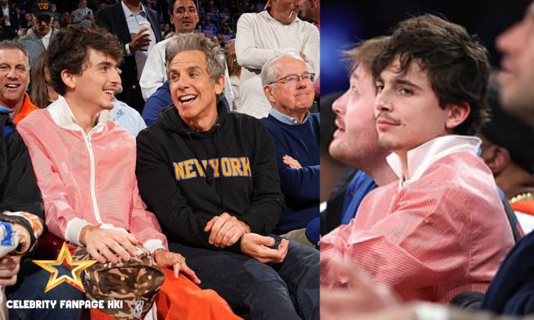 Timothee Chalamet está sem Kylie Jenner enquanto se senta ao lado de Ben Stiller no jogo do New York Knicks