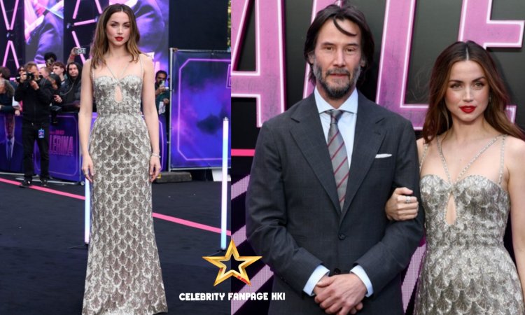 Ana de Armas arrasa em prata na estreia mundial de 'Bailarina' em Londres ao lado de Keanu Reeves